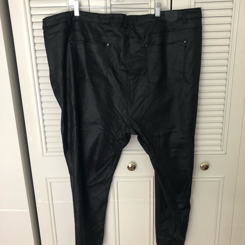 SimplyBe Like-Leather Black Denim Plus Size 28